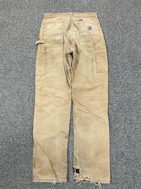 Vtg Carhartt Double Knee Flannel Lined Carpenter Pants